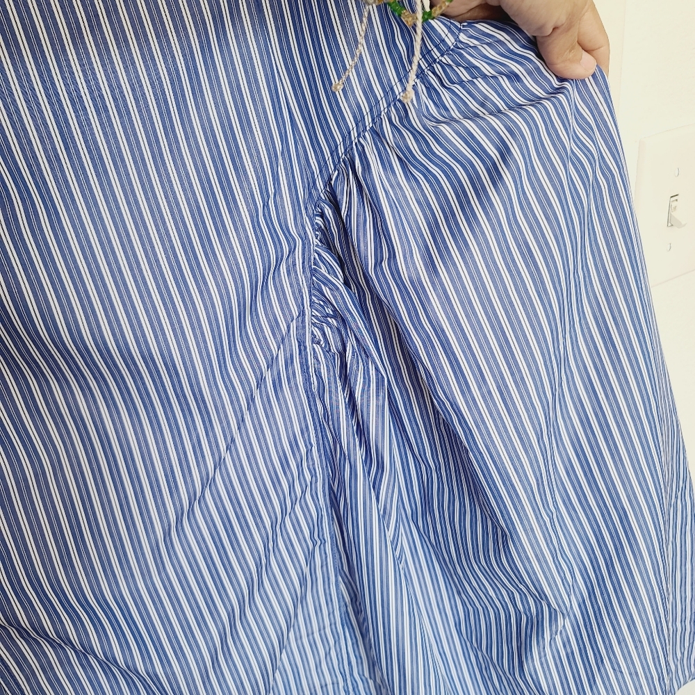 Anthropologie Blue & White Striped V-Neck Midi Sundress - Picture 6 of 10